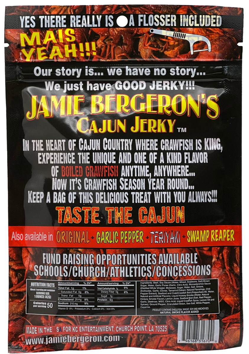 JAMIE BERGERON'S CRAWFISH BOIL CAJUN JERKY Jamie Bergeron Gear