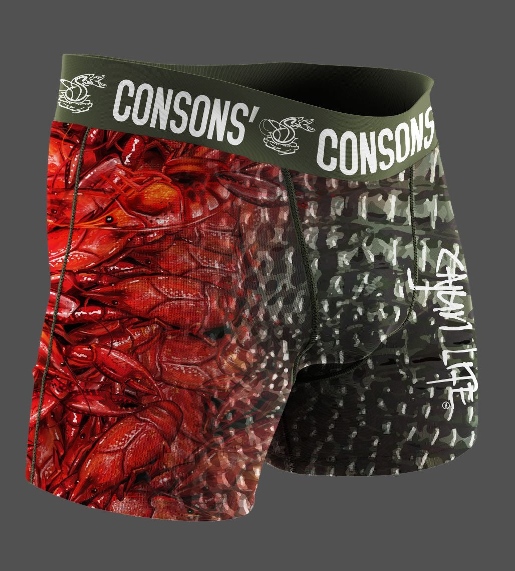 CONSONS' PERFORMANCE UNDERWEAR - crawfish pattern