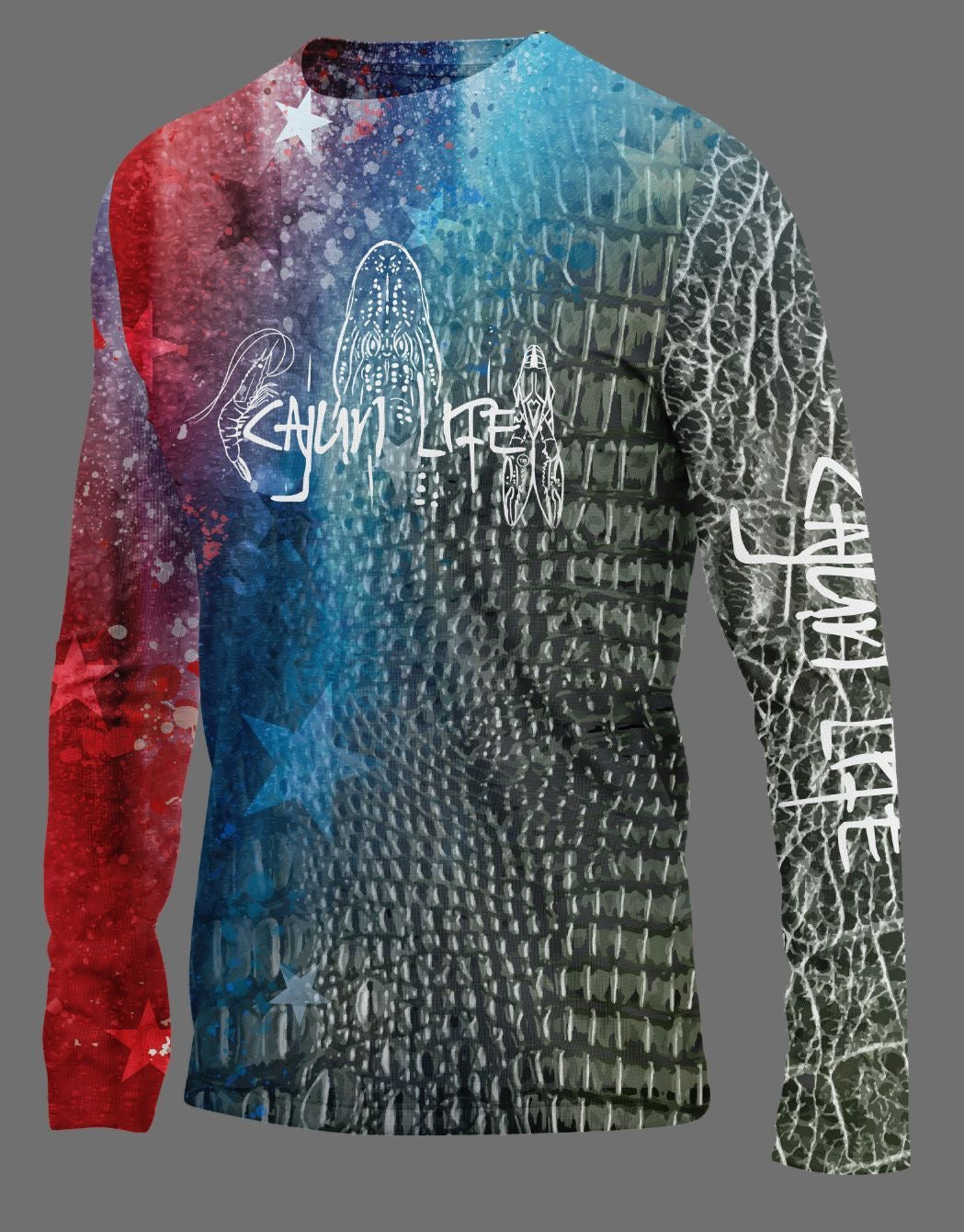 CAJUN LIFE (PSYCHEDELICAJUN) long sleeve shirt (size XXXL - XXXXL)