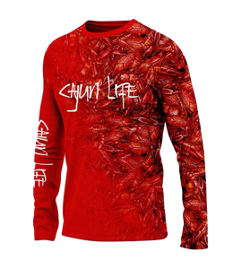 CAJUN LIFE (CRAWFISH) long sleeve shirt (size S - M- L - XL - XXL)