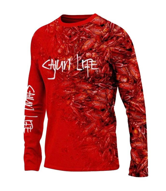 CAJUN LIFE (CRAWFISH) long sleeve shirt (size S - M- L - XL - XXL