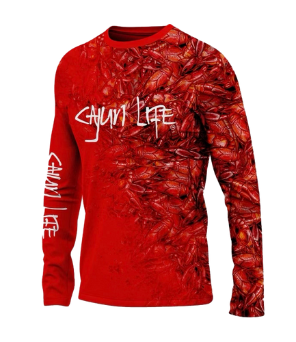 CAJUN LIFE (CRAWFISH) long sleeve shirt (size XXXL - XXXXL)